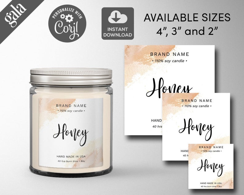 Labels Editable Label Template Tin Candle Label Diy Candle Label