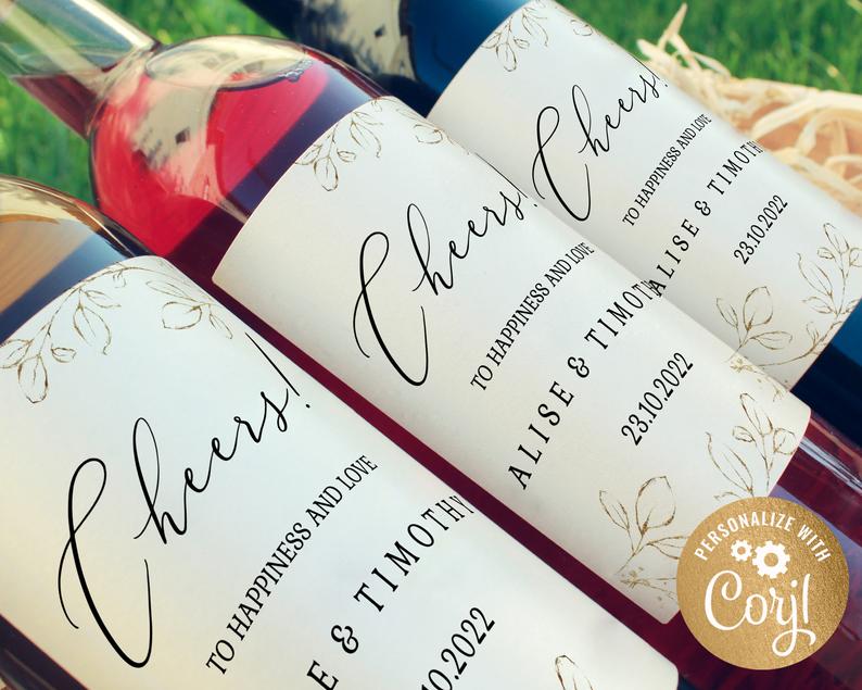 Custom Bottle Labels Templates - Custom Editable Wine/Champagne Label  Printable – Ane Design Boutique