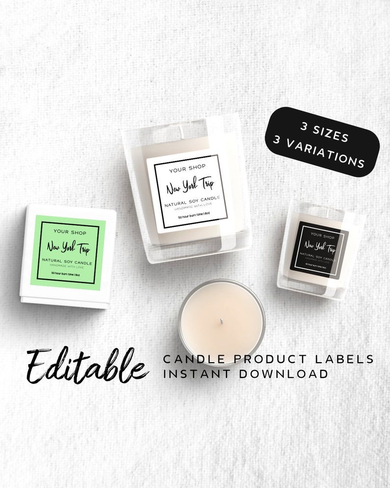 Do luxury editable candle label, product label and packaging